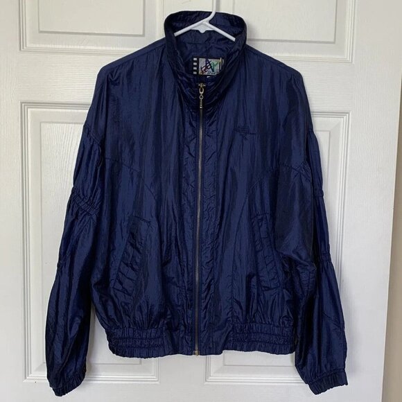 River Edge Men’s Medium Blue Sport Track Jacket Windbreaker 80’s - Picture 1 of 12